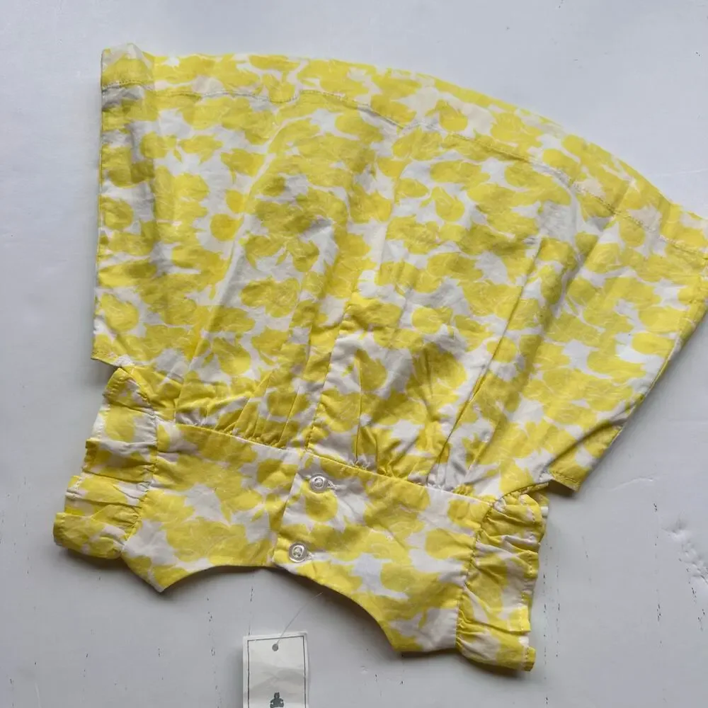 Gap Yellow Floral Ruffle Sleeve Dress - 3-6 Months - NWT